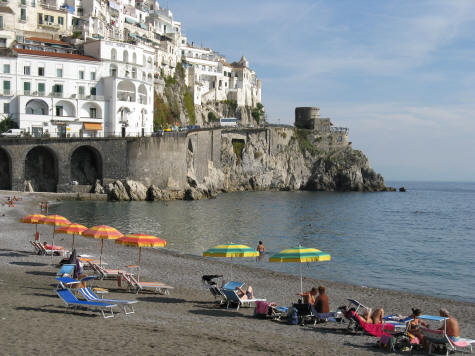 Amalfi Beach on the Amalfi Coast of Italy